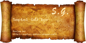 Septei Gábor névjegykártya